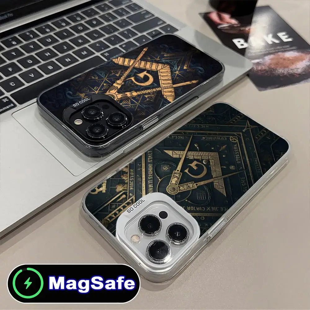 

Чехол для мобильного телефона Freemason для iPhone 16, 15, 14, 13, 12, 11 Pro Max Plus MagSafe, полупрозрачный цветной защитный красивый роскошный чехол