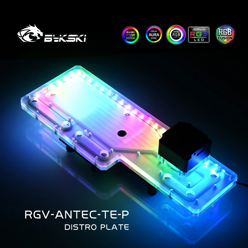 Imagem -02 - Bykski-rgb-antec-te-p Waterway Boards Placa Distro para Antec Torque Case Iluminação Rbw 5v Intel Cpu Water Block