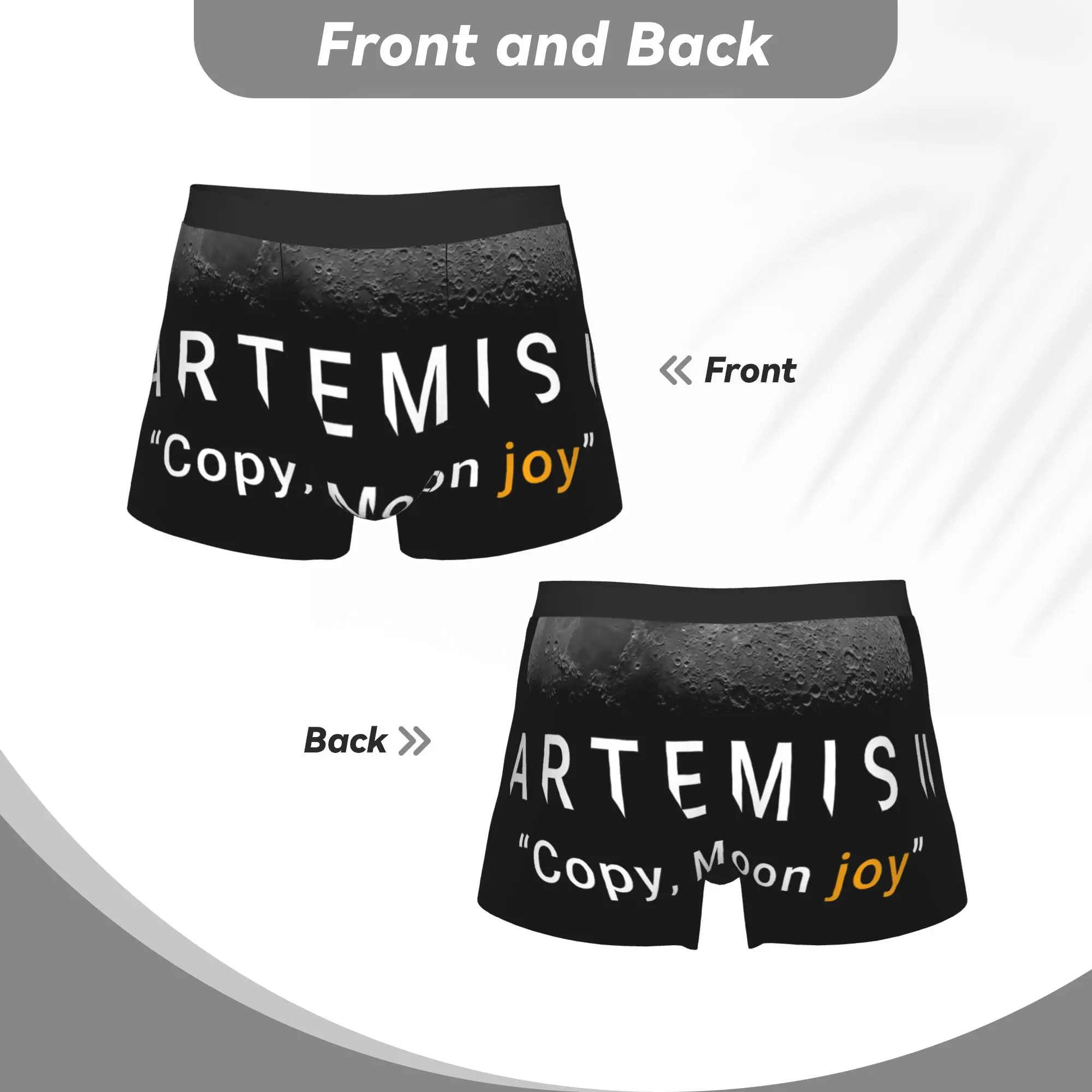 Copy Moon Joy  Artemis ii Underpants Breathbale Panties Men's Underwear Ventilate Shorts Boxer Briefs view 4