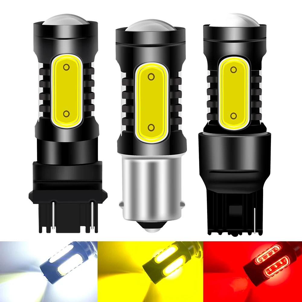 

2 шт. T20 LED W21/5W 7443 W21W 7440 PY21W P21W светодиод BAY15D BA15S BAU15S Автомобильная светодиодная лампа P21/5 Вт указатель поворота 1156 3157 P27W Лампа