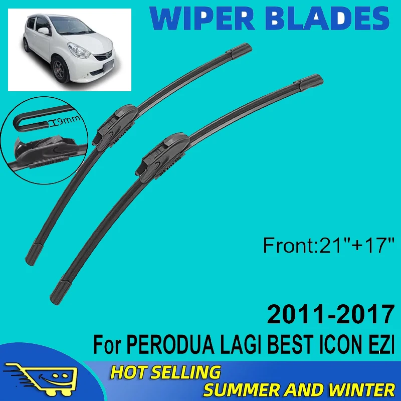 

2PCS For PERODUA LAGI BEST ICON EZI 2011-2017 2012 2013 2014 2015 2016 21"+17" Front Wiper Blades Windshield Windscreen Window