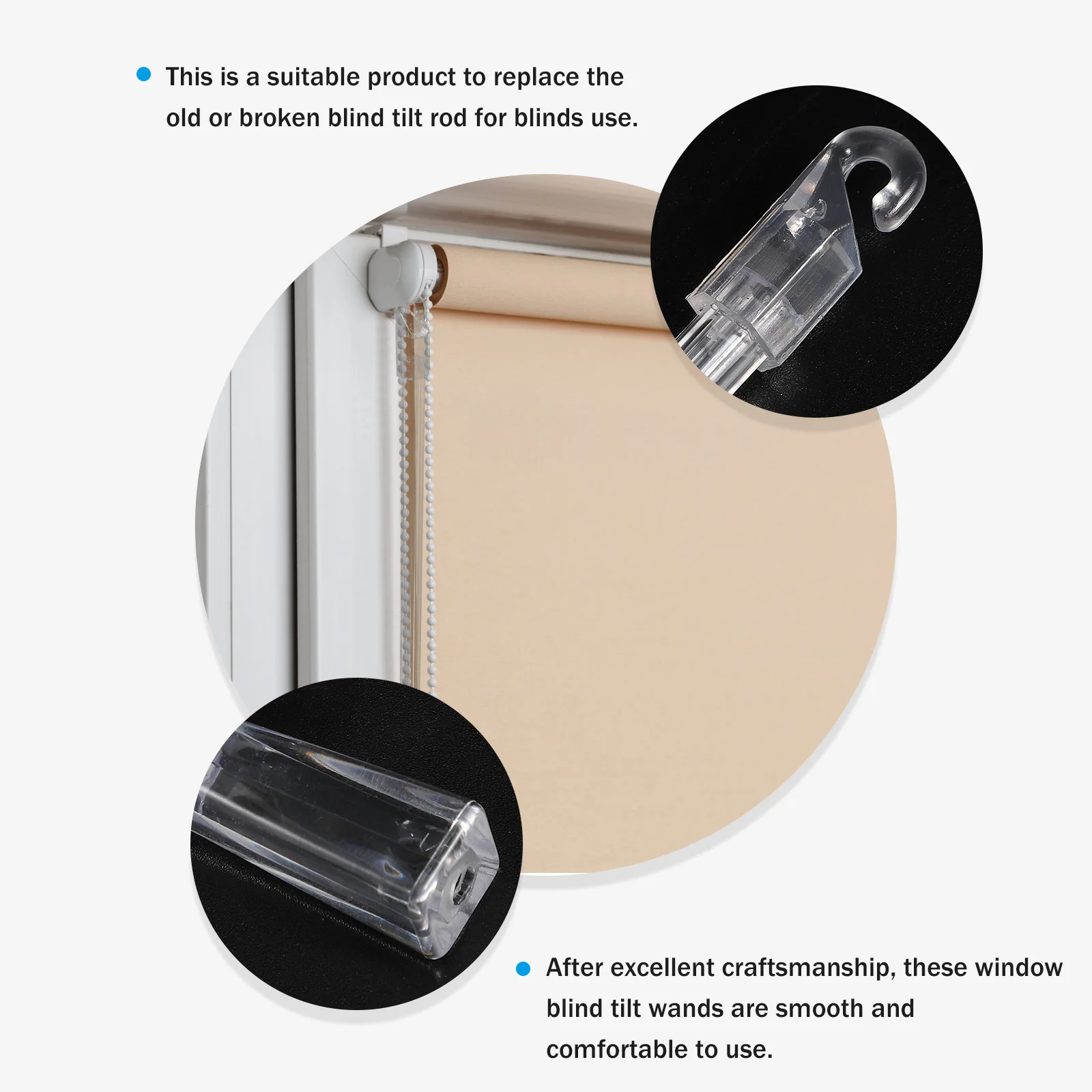 

8Pcs Window Blind Accessories Plastic Vertical Blind Tilt Wands Replacement Rods 17 Inches Long Blinds Rods Sturdy