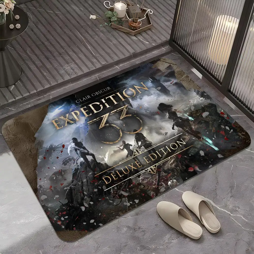 Clair Obscur Expedition 33 Floor Mat HD Art Wall Room Decor Home Waterproof Home Living Bar Decorative Paintings