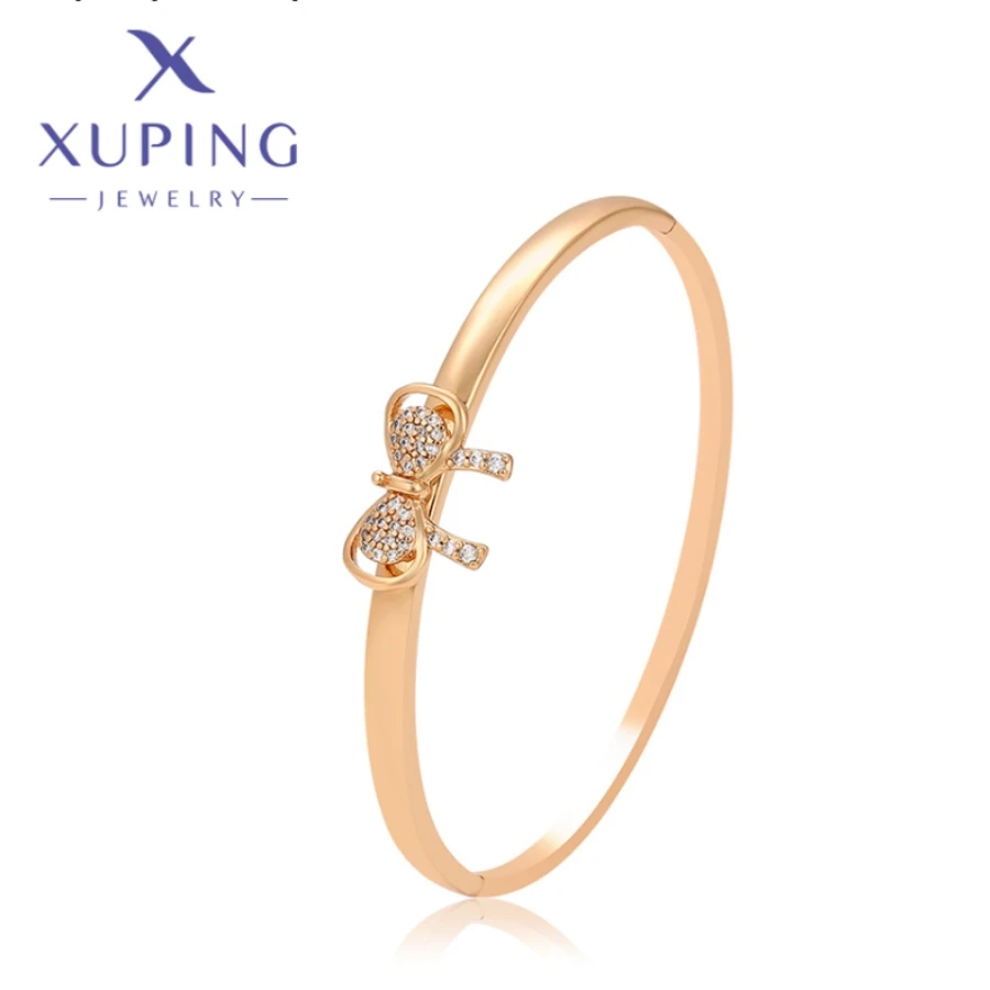 Xuping Jewelry New Arrival Trend Exquisite Fashion Simple Shape Punk Gold Color Bangles for Women Birthday Party Gift X000809199