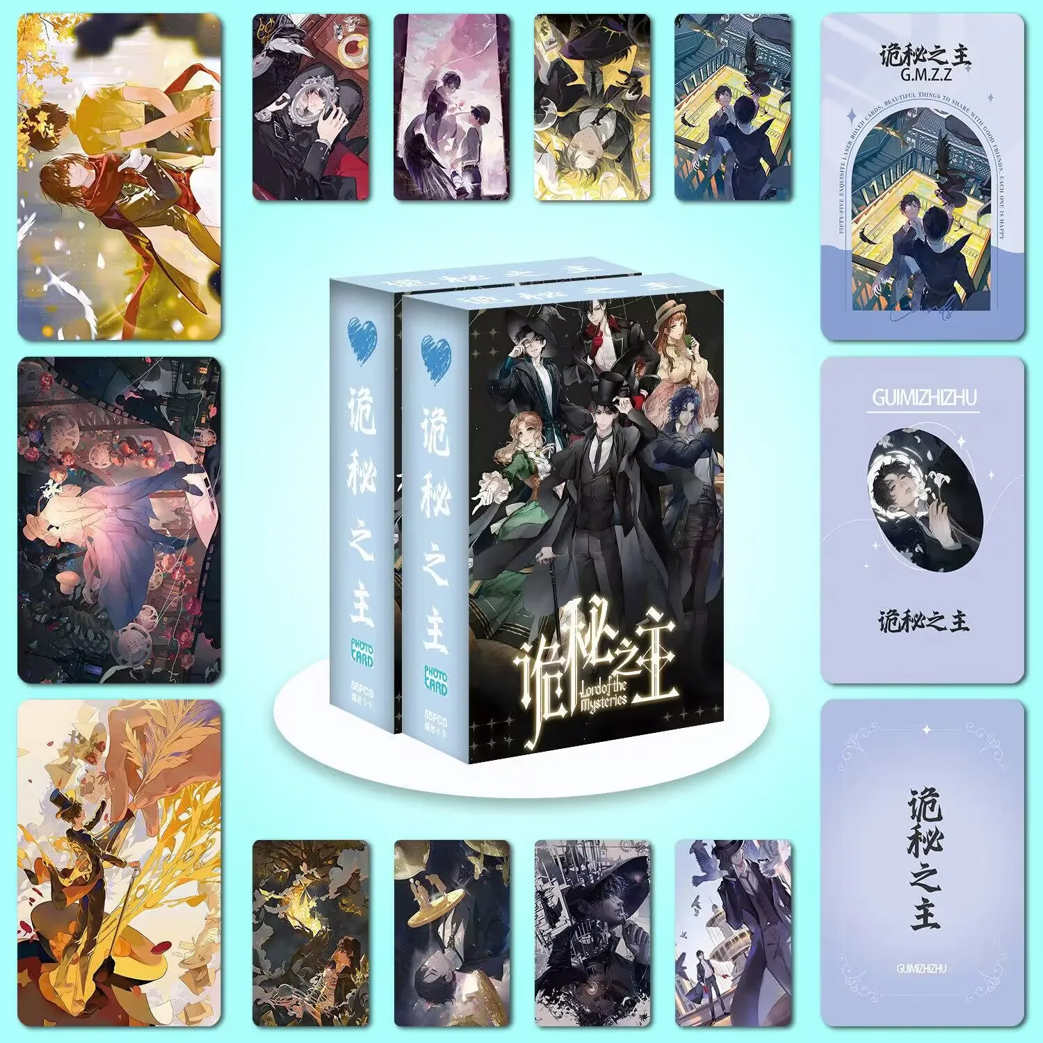 55 Pcs/Set Lord of The Mysteries Laser Lomo Card Klein Moretti Character Cthulhu Glyphs HD Photocard Fans Gift