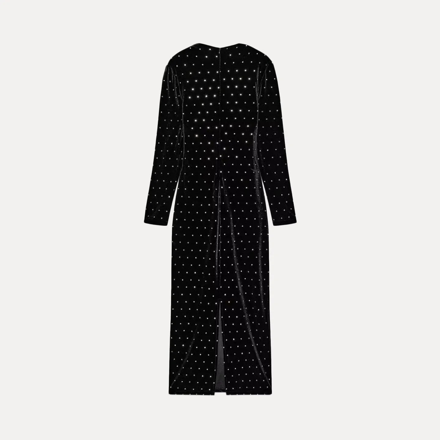 Faionable Midi Dr Z Women's 2025 New Sle Versatile iny Bead Decorated Commute A-Line Dr Long Sve round Ne