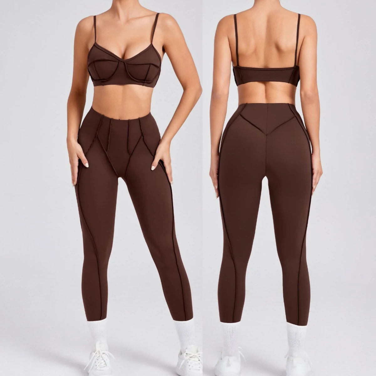 1/2 Pcs Yoga Bra Sets for Women Gym Suit Fitness Outfit High Waist Workout Leggings Activewear