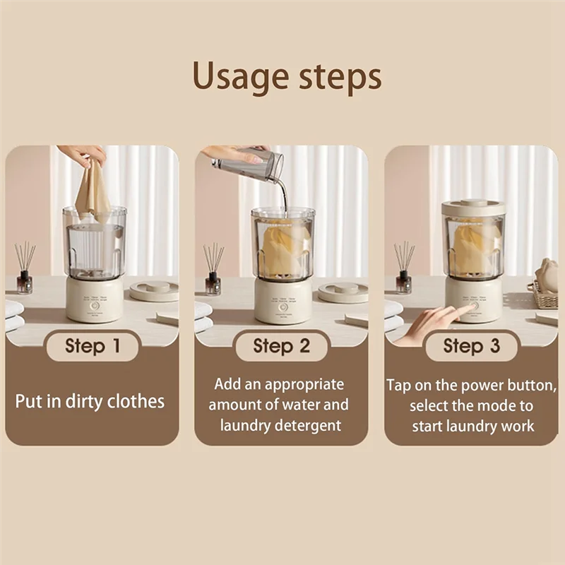 AC39-Mini Portable Washing Machine Small Wireless For Underwear Washing Socks Travel Laundry Cup