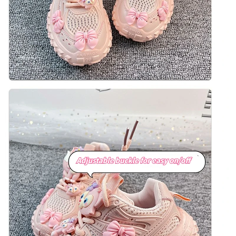 Anime Cartoon Spring Summer Autumn Girls Sneakers Fashion Mesh LinaBell Princess Shoes Students Non-slip Pink Casual Shoes