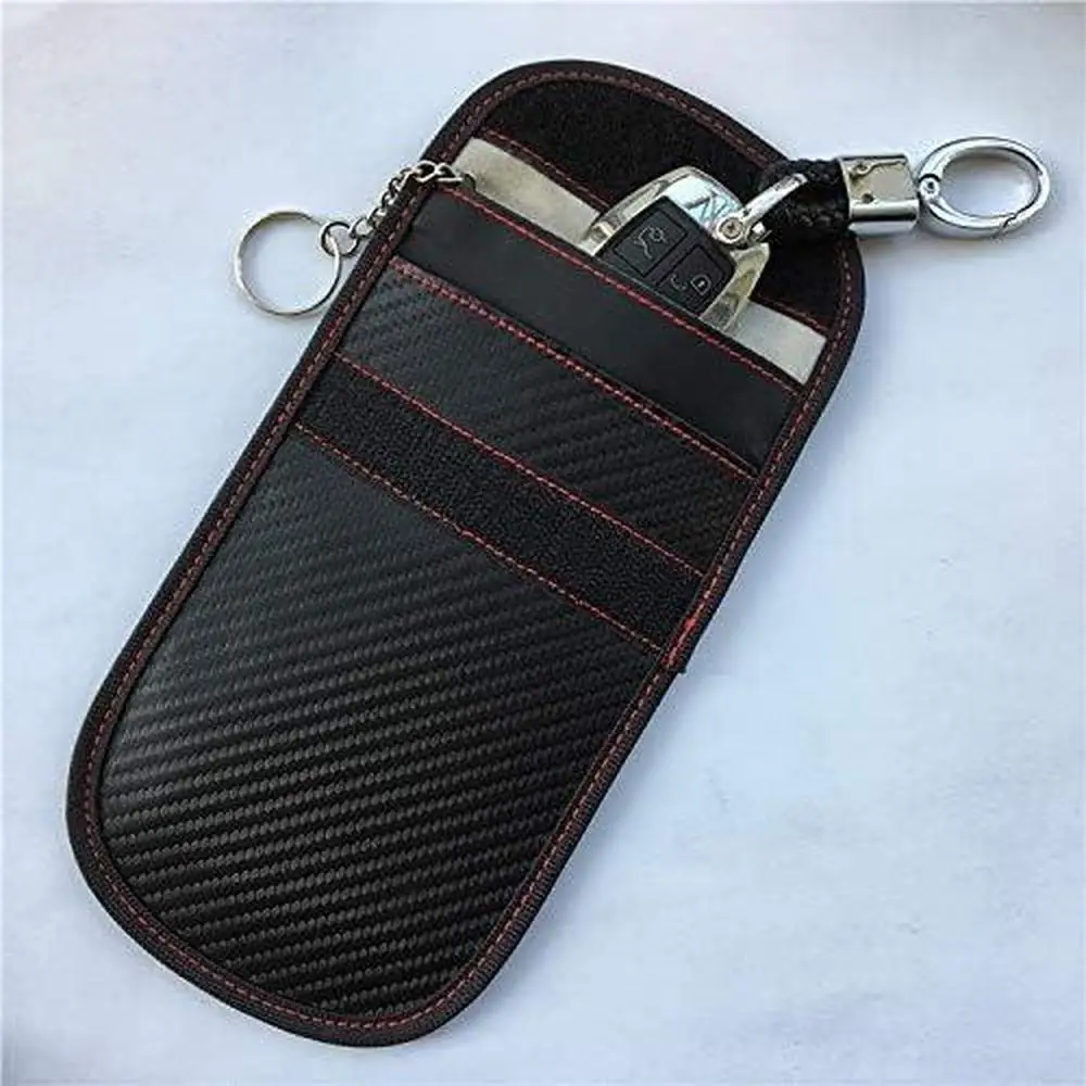 

Carbon Fibre style Privacy Key Case Anti-theft Anti-scan Car Key Signal Shielding Card Holder Car Key Storage Bag Key Fob Pouch