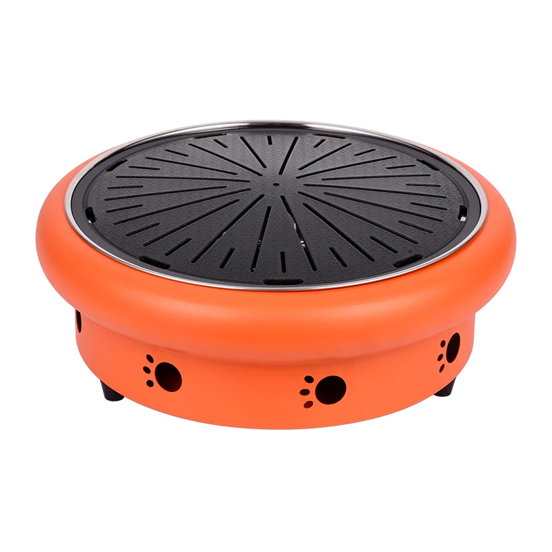 

commercial barbecue shop table grill semi-embedded orange net red barbecue grill