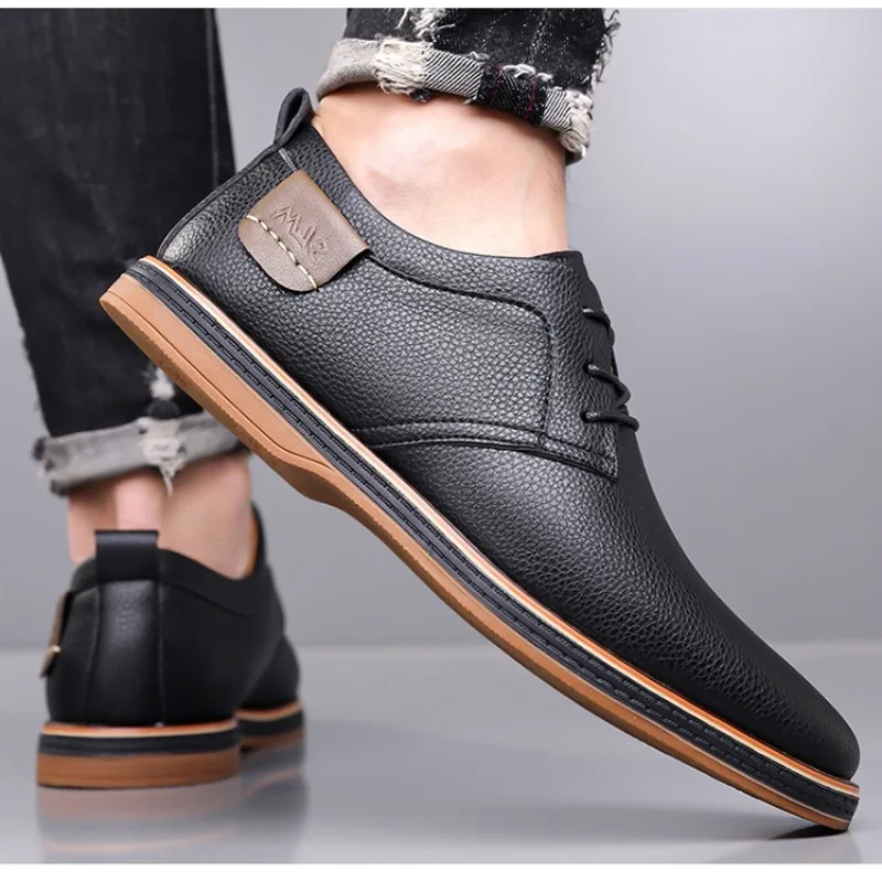Men's Dress Shoes Classic Business Leather Shoes Lace-up Oxford Shoe Men Casual Leather Shoes Large Size38-48 Sapatos Masculinos