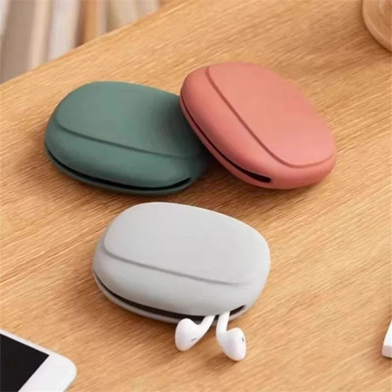 Silicone portable earphone storage case, storage box for data cables - suitable for home and travel use gallery 4