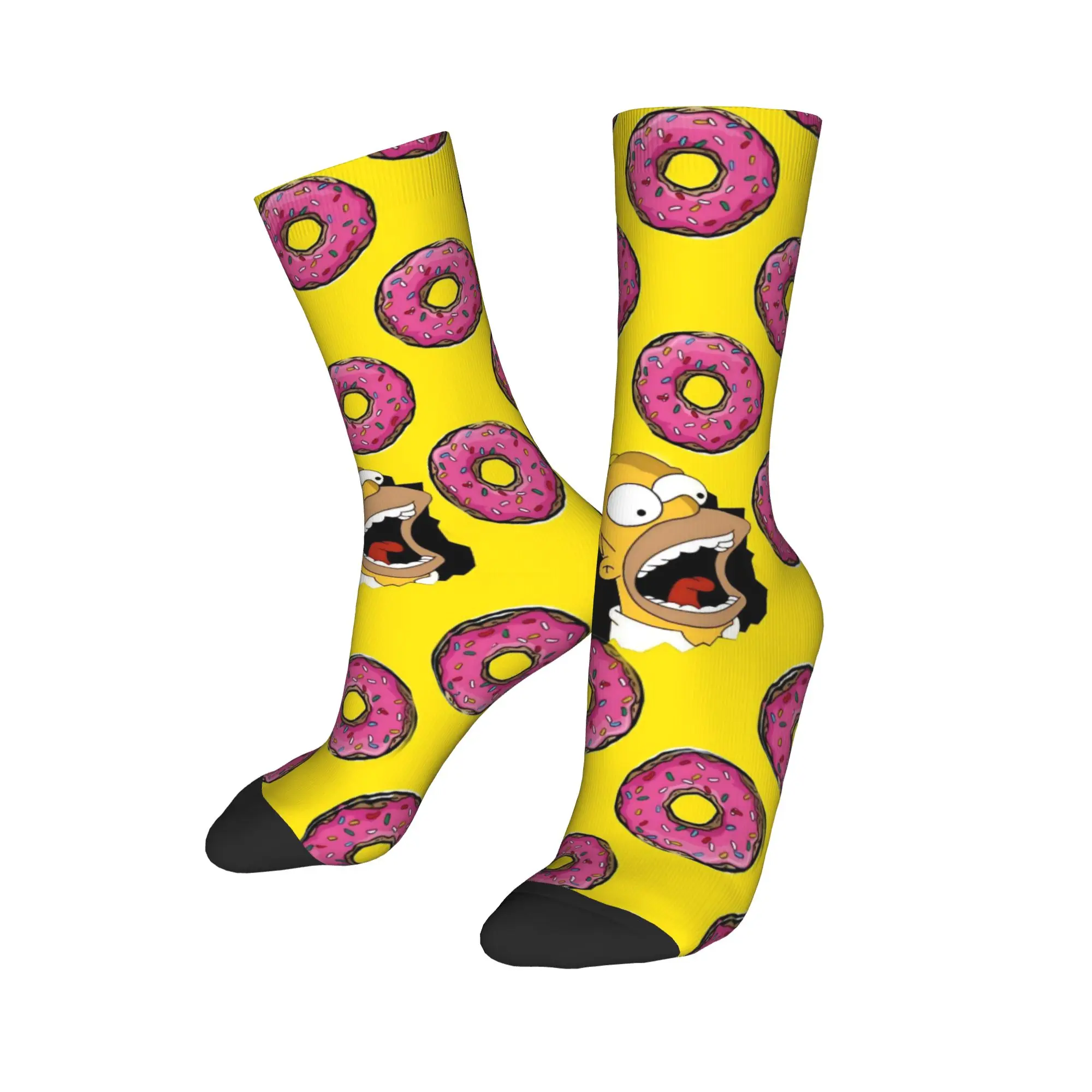 New Men's Socks Casual Simpsons Cartoon Sock Polyester  Skateboard Women's Socks Spring Summer Autumn Winter