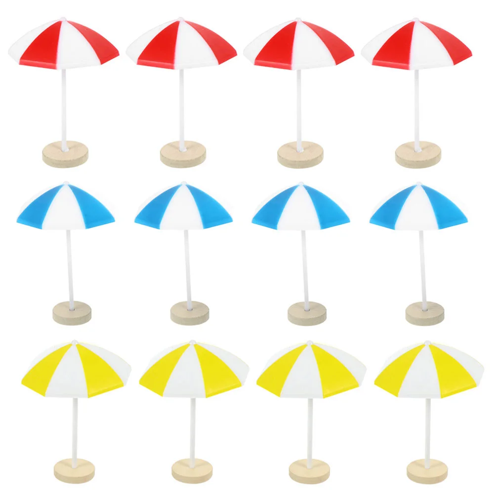 

12 Pcs Fantastic Beach Umbrella Mini Sun House Accessories Decor Umbrellas for Rain Succulents