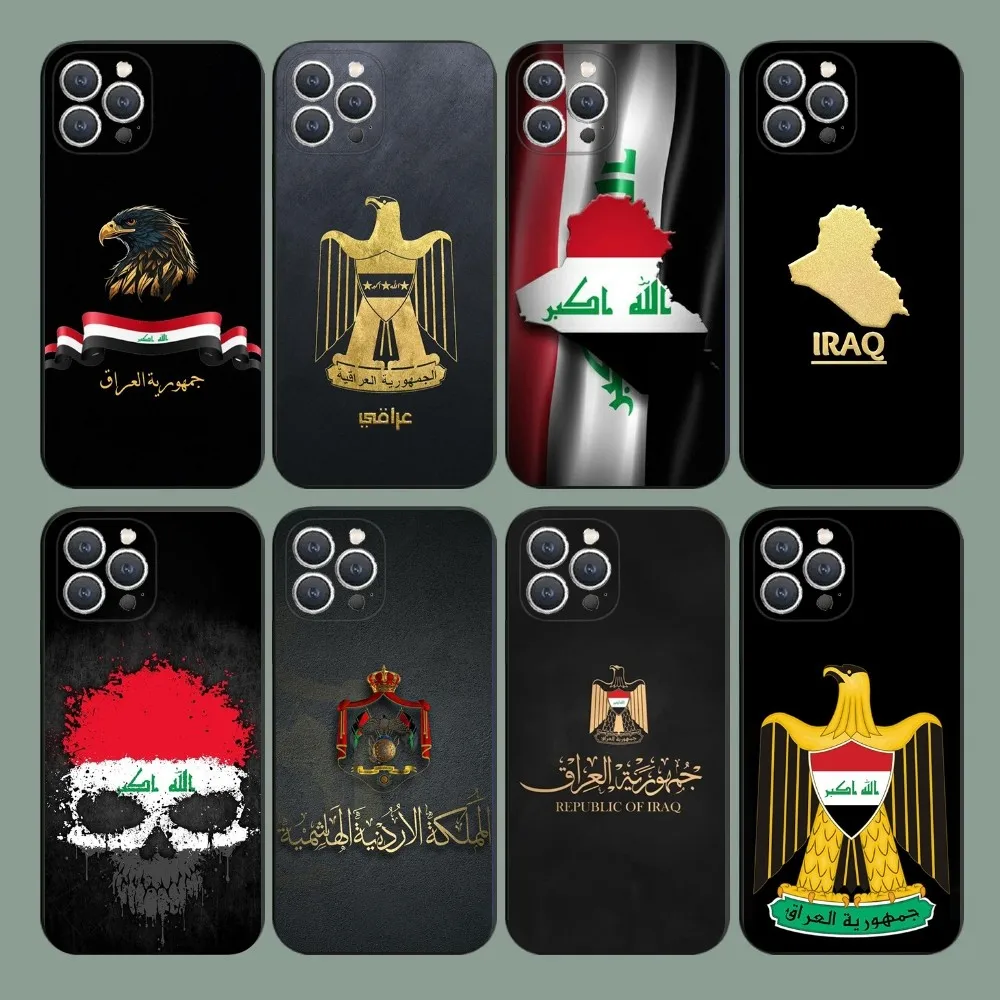

Iraq Flag Phone Case For iPhone 15,14,13,12,11,Plus,Pro Max,XS,X,XR,SE,Mini,8,7 Soft Silicone Black Cover