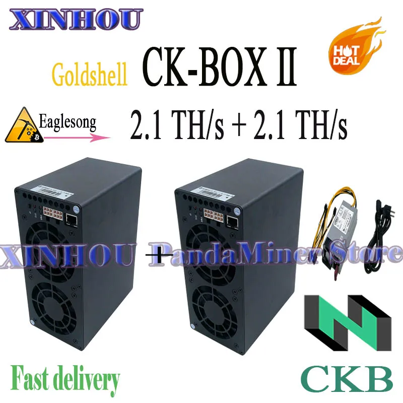 

Goldshell CK BOX Ⅱ miner 2.1TH/s+2.1TH/s Network Dual Modes Home Low Noise Nervos Network CKB Mining better than ASIC CK LITE