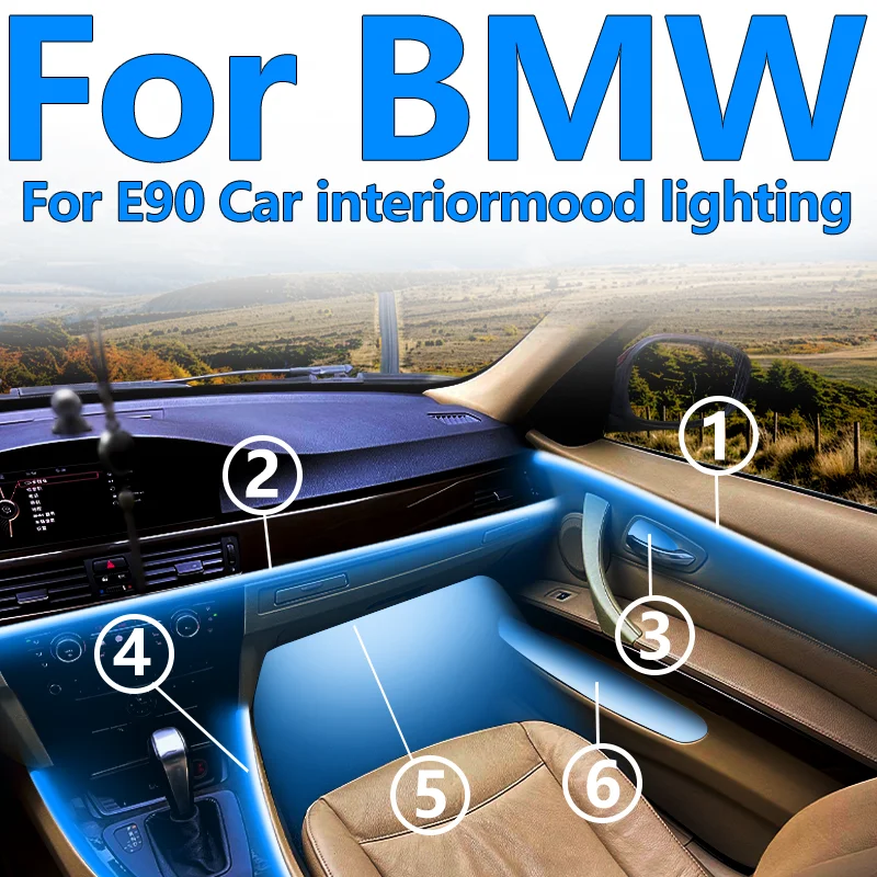 

fit for BMW E90 Dynamic LED Auto Interior Atmosphere Lights 64+ Hues with Rainbow Effects, APP Adjustable, Changeable Settings,
