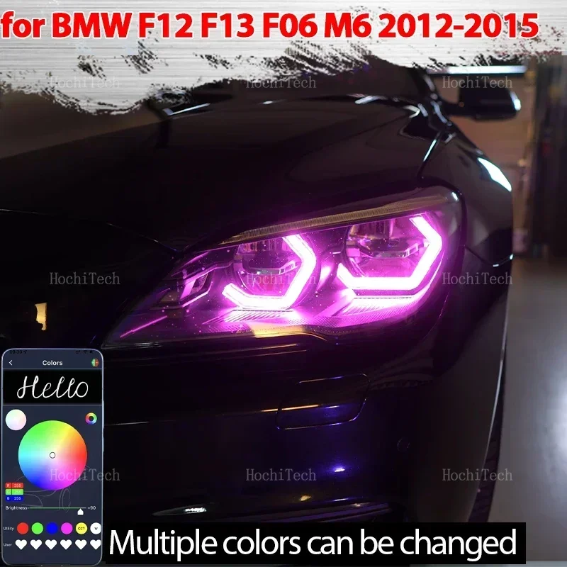

For BMW 6 Series F12 F13 F06 M6 2011-2017 RGB Multi-colored App Control M4 Style LED Headlight Angel Eyes Bulb Ring Lamp