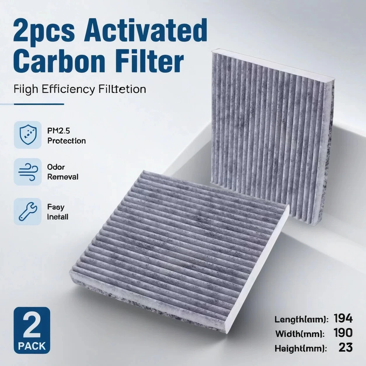 2pcs/ Activated Carbon Cabin Air Filter For MG MG3 JMC Yuhu 3 7 Yusheng S350 TRUMPCHI GAC GS8 GS5 GA6 GS4 8105005BALS150