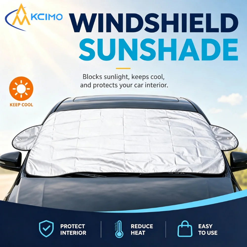 Kcimo 1Pc Multi-Function Windshield Cover For Car Anti-Snow Sun Shade Block Leaves Dust Front Window Protector Vehicle Gadget