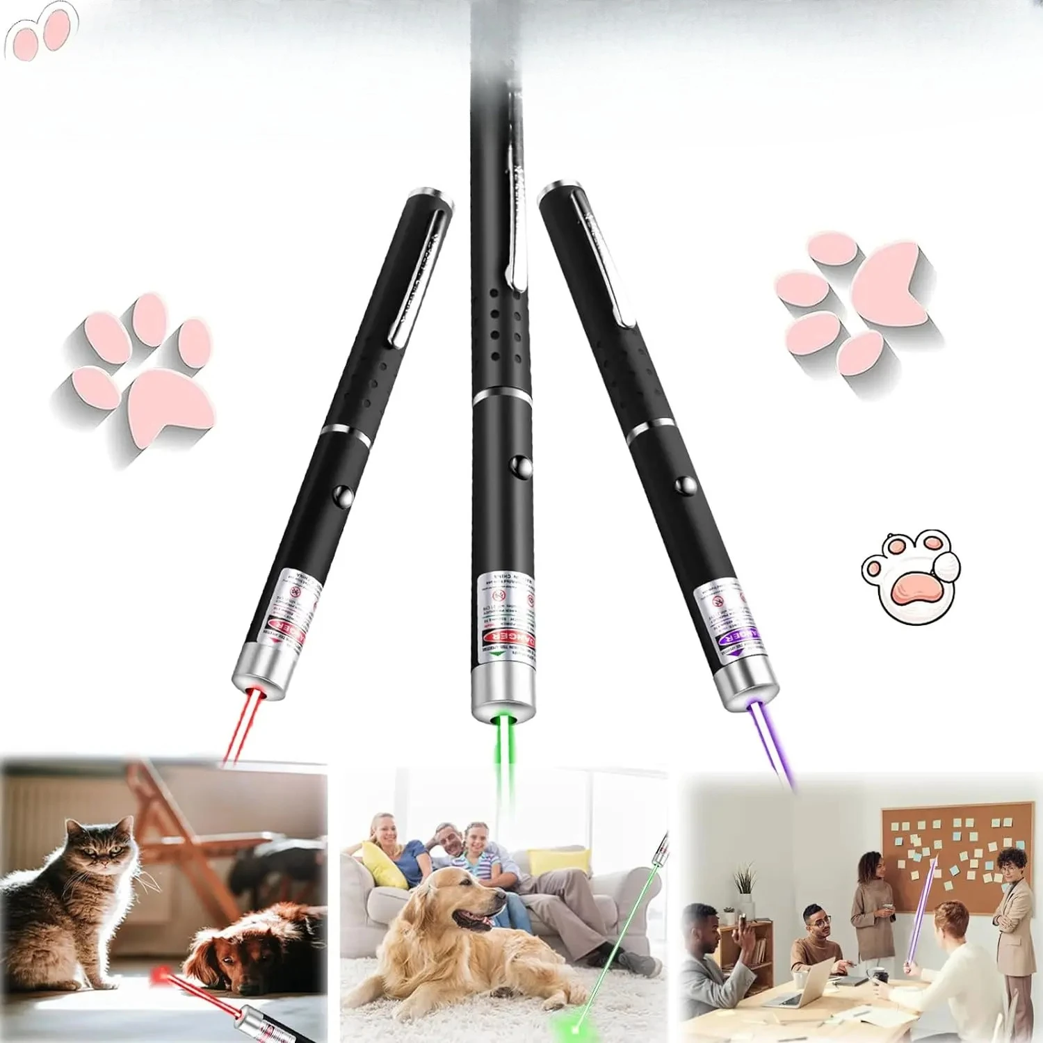 Mini 2 in1Cat Keychain Fun Pointer بدون بطارية المحمولة التدريب بالليزر الشعلة الحيوانات الأليفة القط دغدغة لعبة مصباح يدوي #3