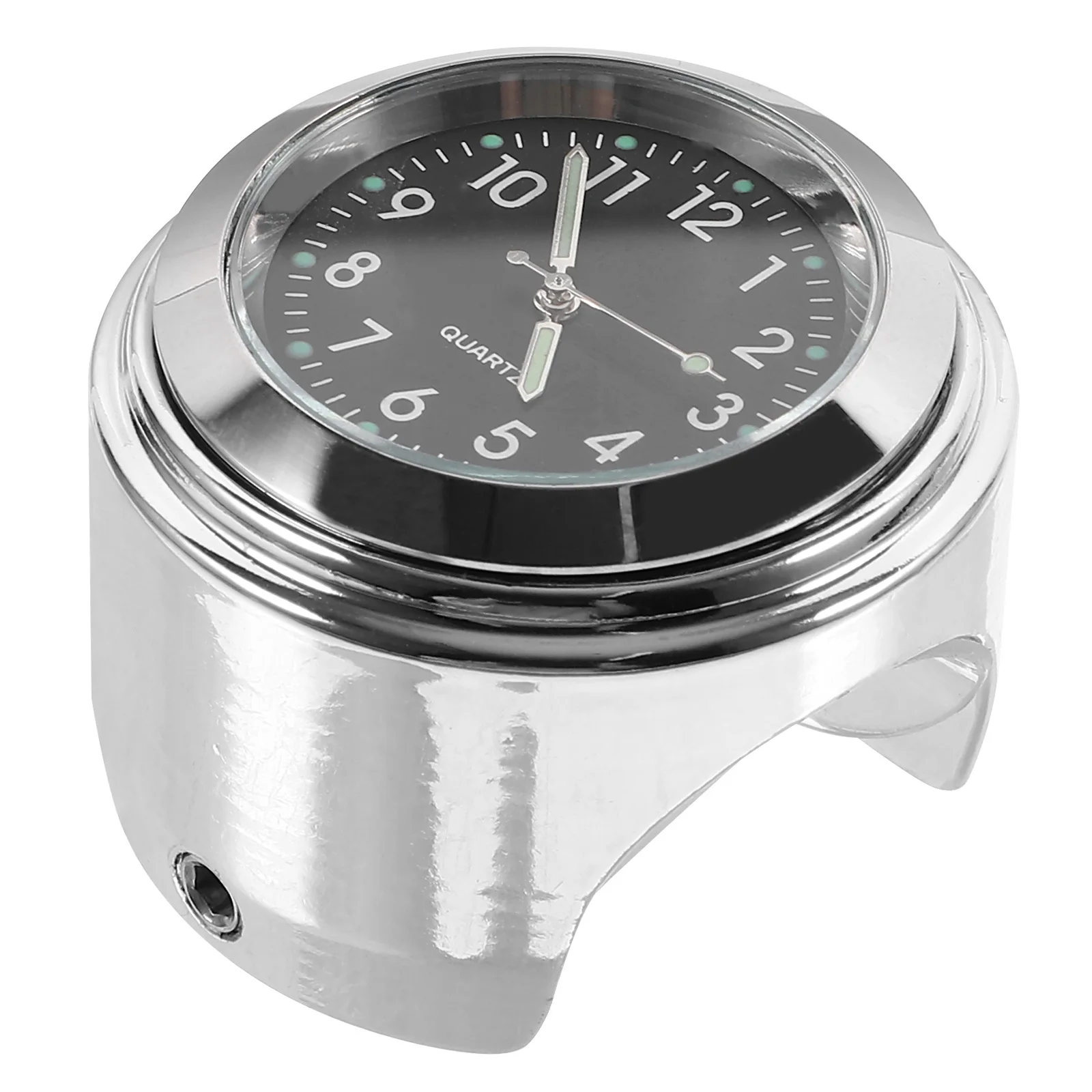 

1Set Motorcycle Clock Temperature Gauge Aluminum Alloy Handlebar Mount Dustproof Round Watch for Bike Universal Convenient