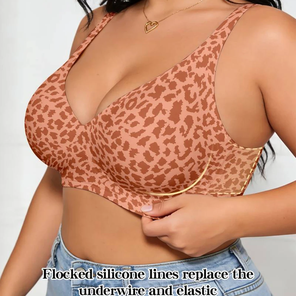 Jelly Leopard Print Bras For W - Plunge Bra Push Up 评论和价格