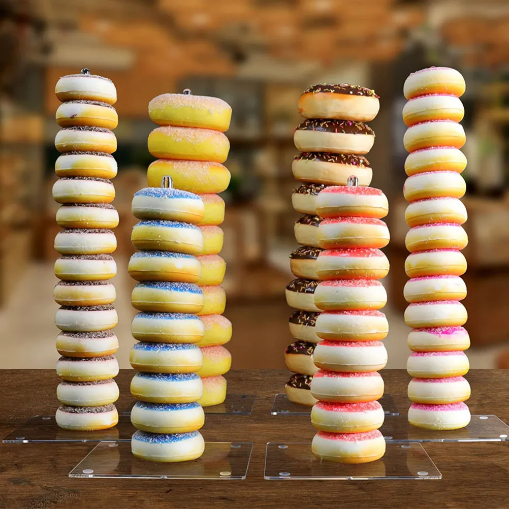 

4Pcs Acrylic Donut Display Stand Tower Clear Lightweight Sturdy for Wedding Party Birthday Dessert Table Cake Shop Kitchen