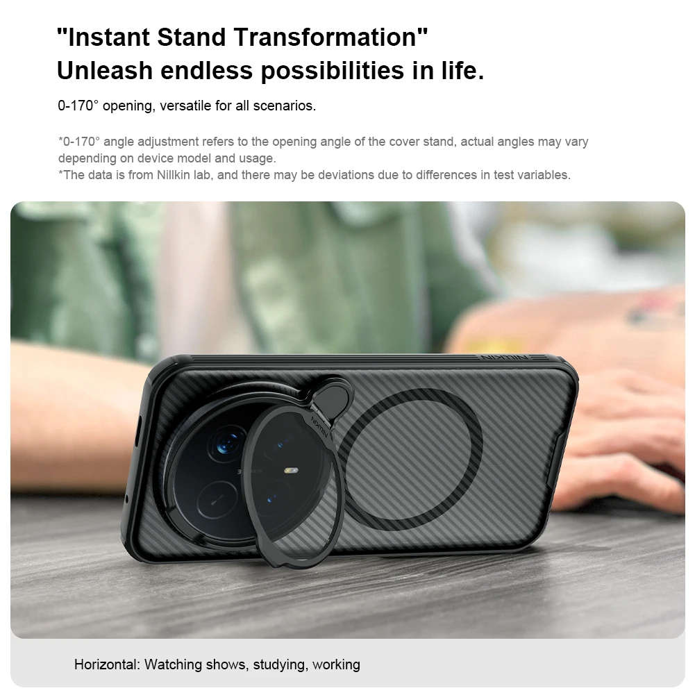 Nillkin For Honor Magic 8 Pro Magnetic CamShield Prop Phone Case Camera Foldable Stand Back Cover