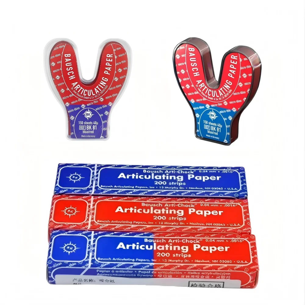 Bausch Articulating Paper Double-Sided Dental Occlusal Paper Ultra Thin Occlusion Indicator with Liquid Dye Microcapsules 40µm