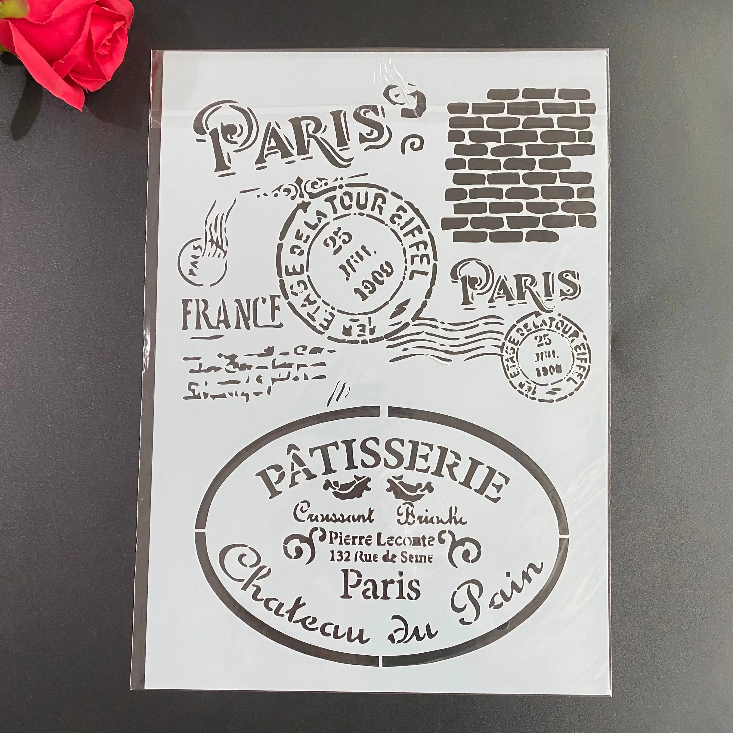 DIY Stencils Wall Painting Scrapbook Coloring Embossing Album Decorative Paper Card Template A4 29 * 21cm Paris stamps