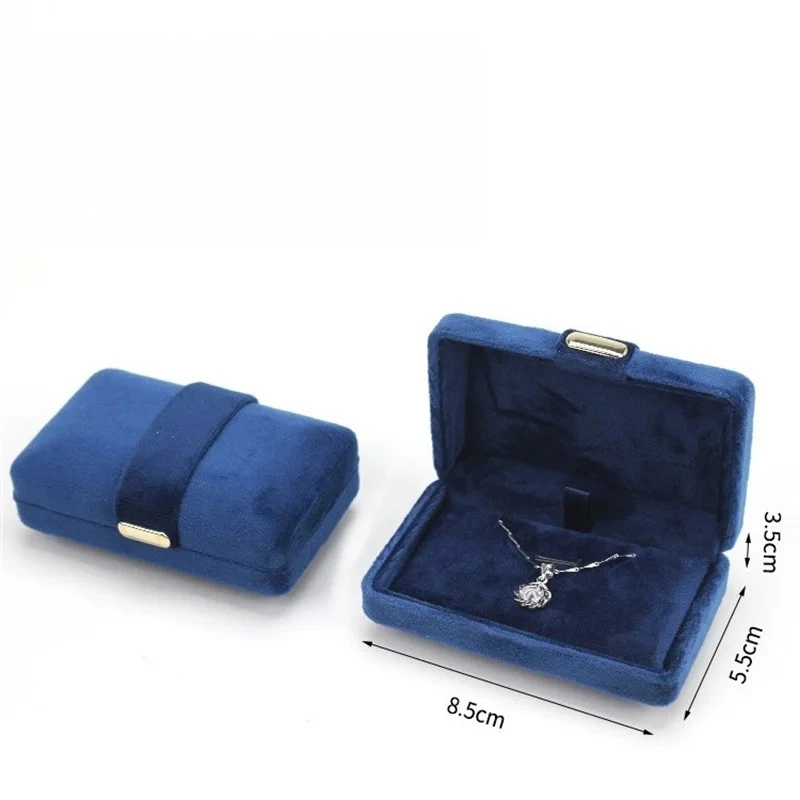 High Quality Velvet Jewelry Storage Box Ring Earrings Pendant Necklace Jewelry Display Case Packaging Gift Box With Metal Buckle