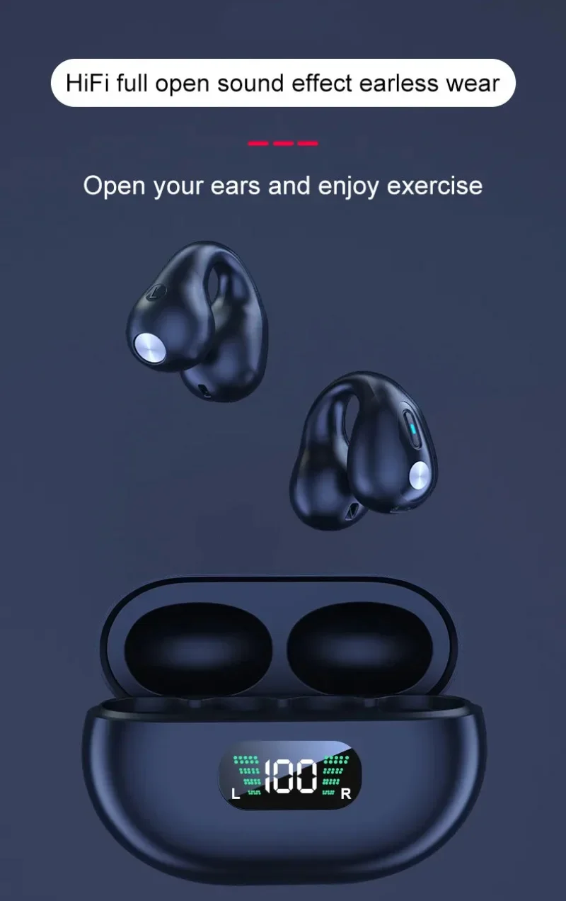 Lenovo Ohrclip-Bluetooth-Kopfhörer mit extrem langer Akkulaufzeit, Over-Ear-Kopfhörer mit Geräuschunterdrückung und Knochenleitungstechnologie – Detail 1