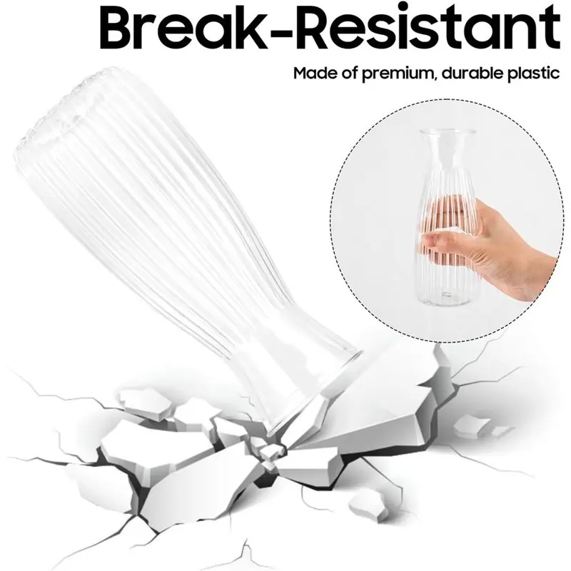 【THANKSGIVING DAY】Bulk 6.7 Inch Plastic Vases For Flowers With Twines Ropes 20 Pack Clear Bud Vases For Centerpieces