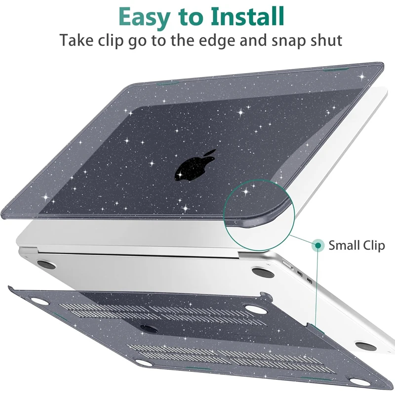 غطاء كمبيوتر محمول لامع ل 2025 ماك بوك اير 13.6 M4 حافظة ماك بوك اير 15 M4 رقاقة حافظة ماك بوك برو 14 M4 برو 16 M3 M2 M1 Pro 13