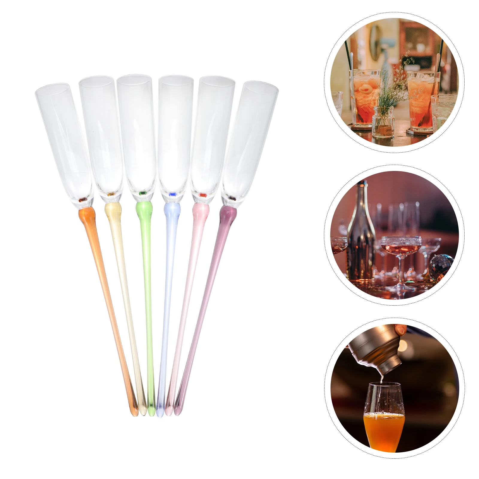 

6pcs Acrylic Drinking Cup Glass Goblet Red Party Cups Disposable Long Stem Red Cup Kitchen Bar