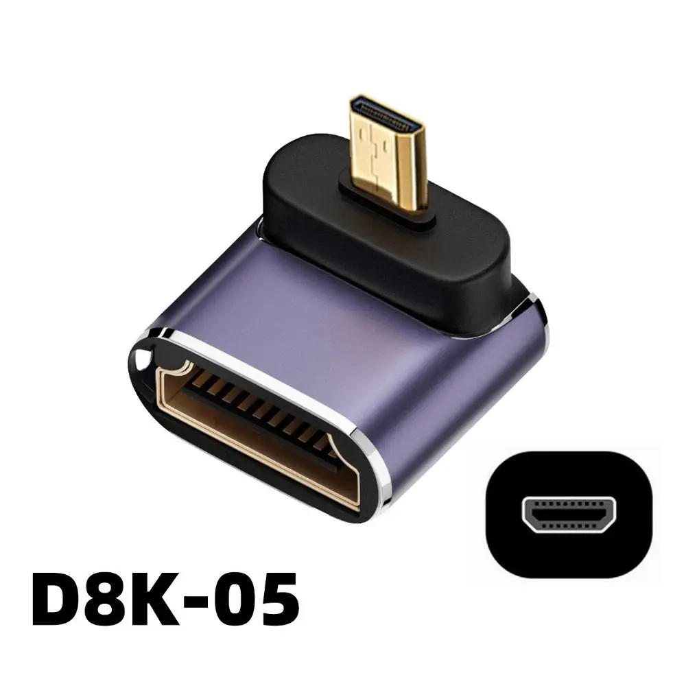 48Gbps UHD Male to Female Converter Mini /Micro HD to HDMI-compatible HDTV Adapter 8K 60HZ
