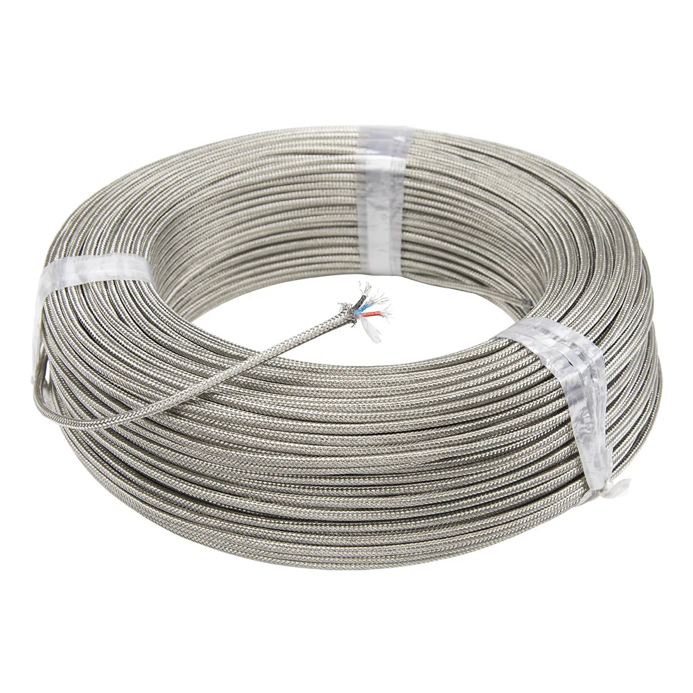 FTARE02 100m K J thermocouple PT100 RTD extension wire high temperature resistance compensation cable for temperature sensor