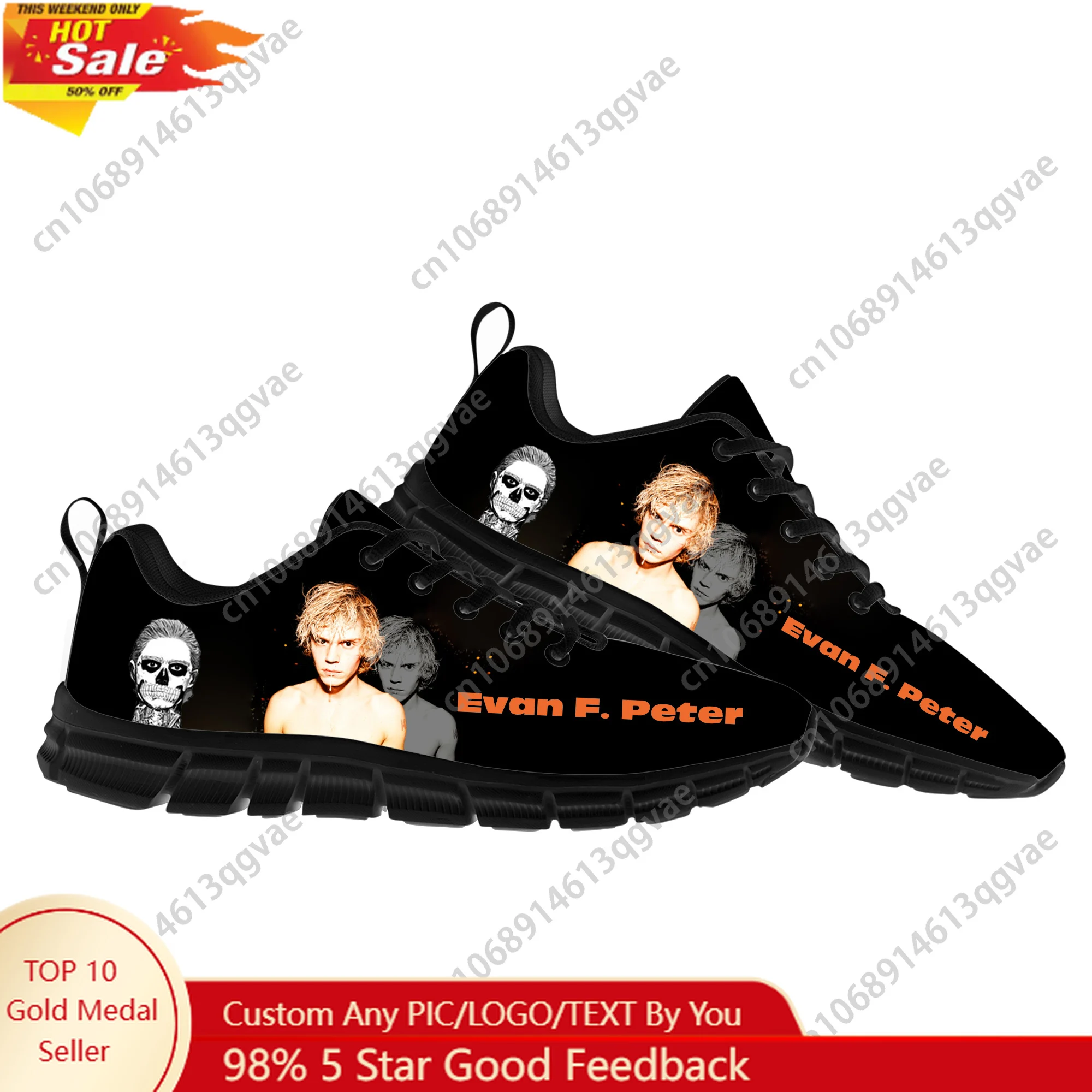 

Спортивная обувь на плоской подошве Evan Peters, мужские и женские кроссовки, модные повседневные походные кроссовки, обувь на заказ