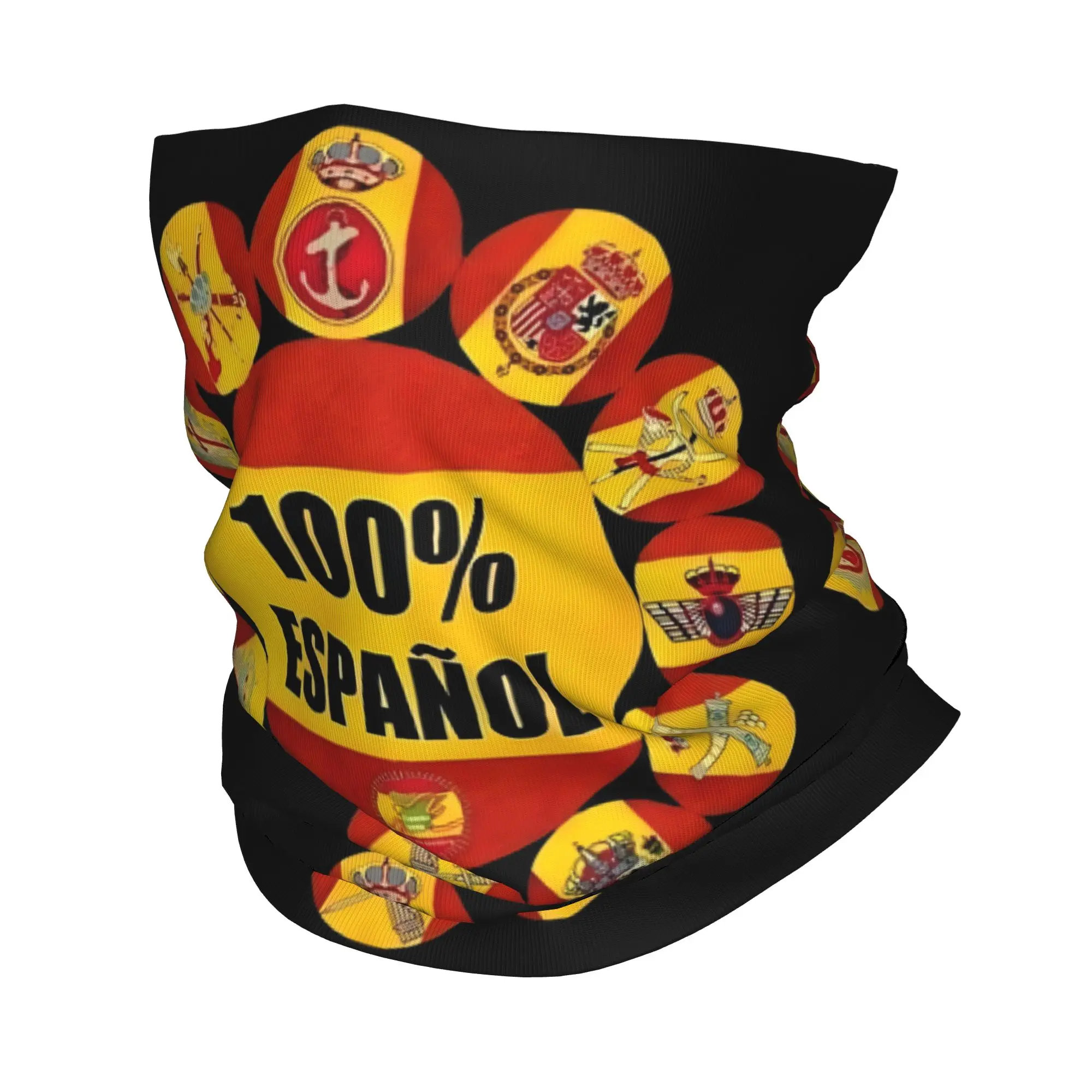 

Custom 100% ESPANOL Spain Vox Flag Winter Headband Neck Warmer Men Women Hiking Hunting Tube Scarf Spanish Face Bandana Gaiter
