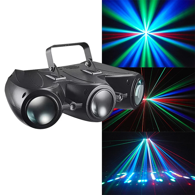 

3 Heads Airship Laser Light DMX 192 Colorful LEDs Patterns Effect Lights DJ Disco Karaoke Club Dance Party Stage Lighting
