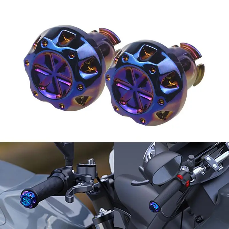 2Pcs Motorcycle Handlebars Grips Bar Ends Plug Handle Bar Sliders Burning Titanium For YAMAHA EROX155 NVX155 XMAX300