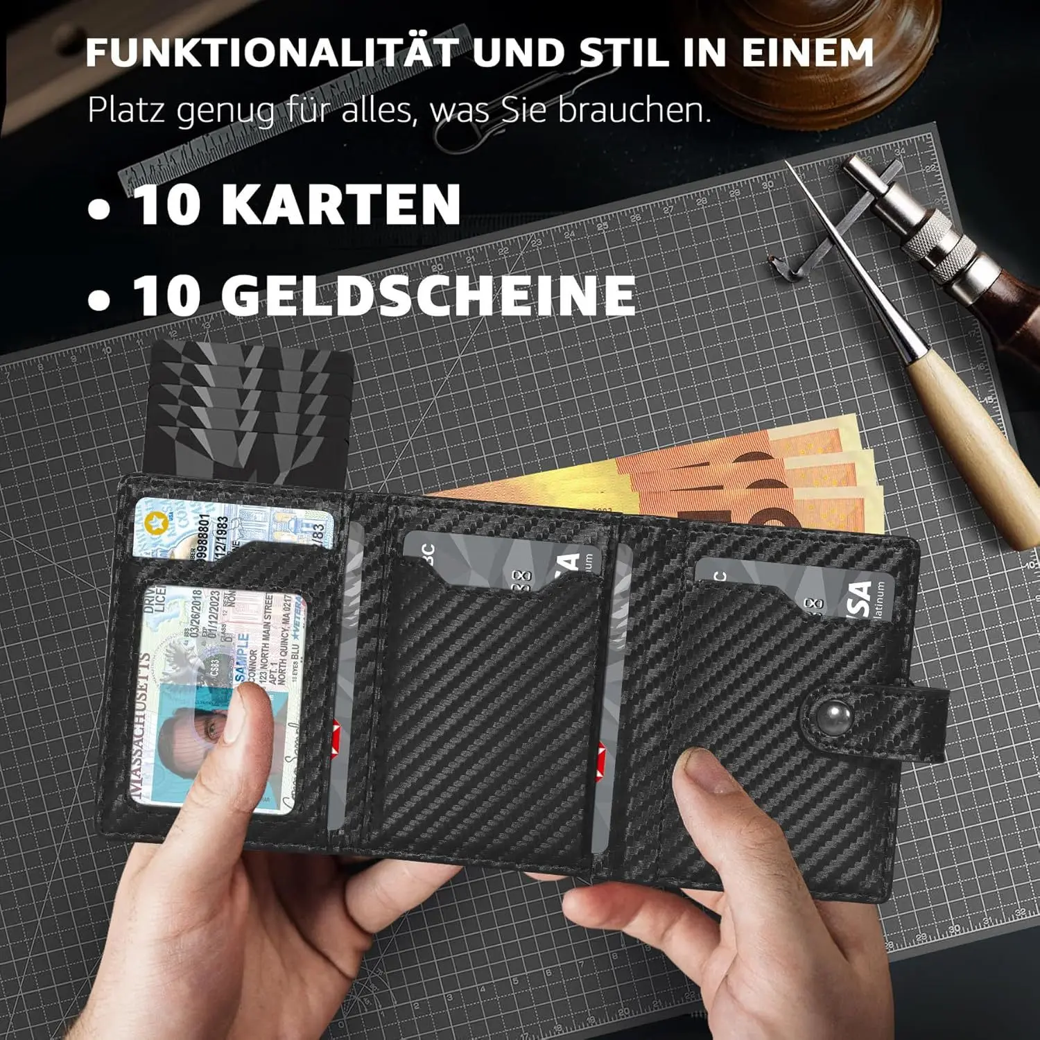 Mens RFID Blocking Slim Aluminum Card Holder Wallet