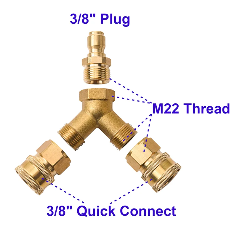 Imagem -05 - Tee Spliter Adaptador para Lavadora o Quick Release Connector de Alta Pressã