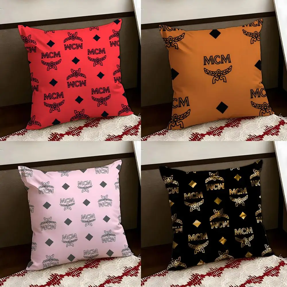 M-MCM-M Brand Cushion Cover Reversible Soft Durable Pillow C
