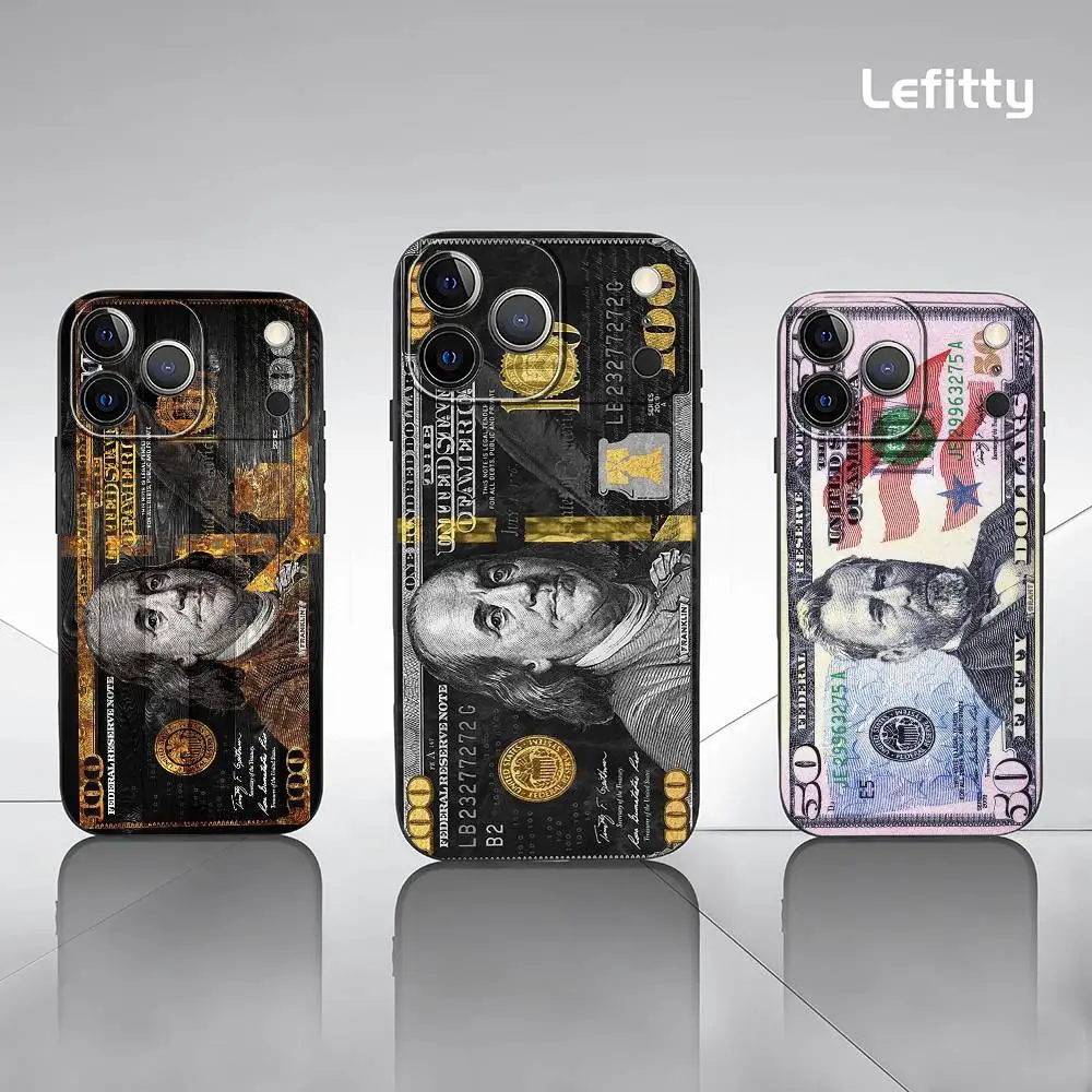 

Famous Dollar Cash Phone Case For iPhone 17 16 15 14 13 12 11 Pro Max Plus Mini Black Frosted Soft Shell Funda