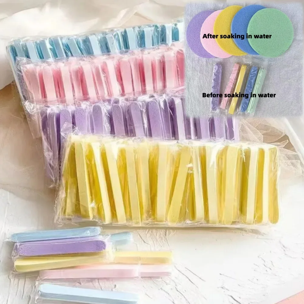 12/50PC 使い捨て一体型洗顔パフ – 個別包装、クレンジング、拭き取り、メイク落とし用