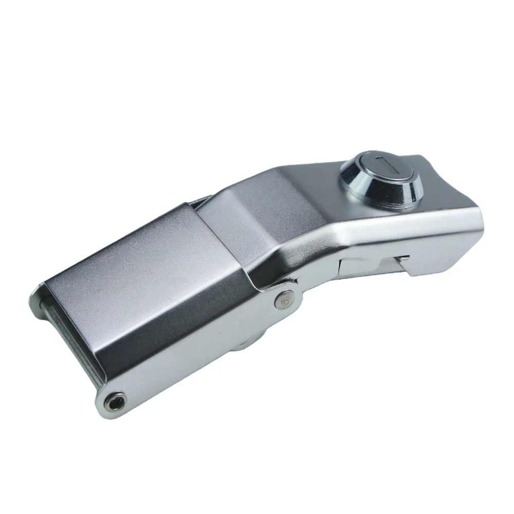 Universal 304 Stainless Steel Motorcycle Tail Box Lock with 2 Keys, 1.8mm Thickened Automatic Lock for Scooter EV Luggage Case