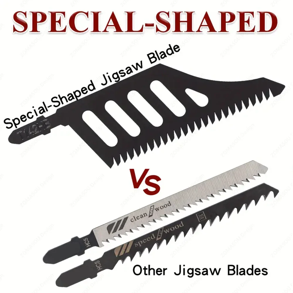 1-60Pcs T142HB Jigsaw Blade Saw Blades Heavy Duty Irregular Curve Saw Blades Wood Grinder Cutter Teeth for Precision Cut Tool